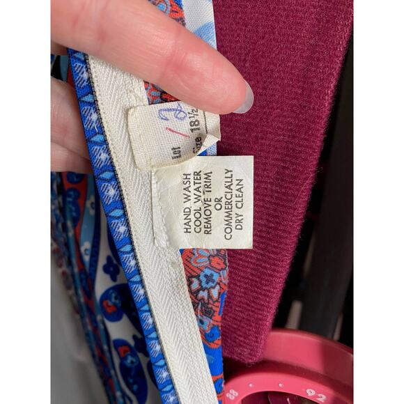 maxi dress with patterned yoke boho with coat 70s Vintage white blue red - Picture 16 of 16